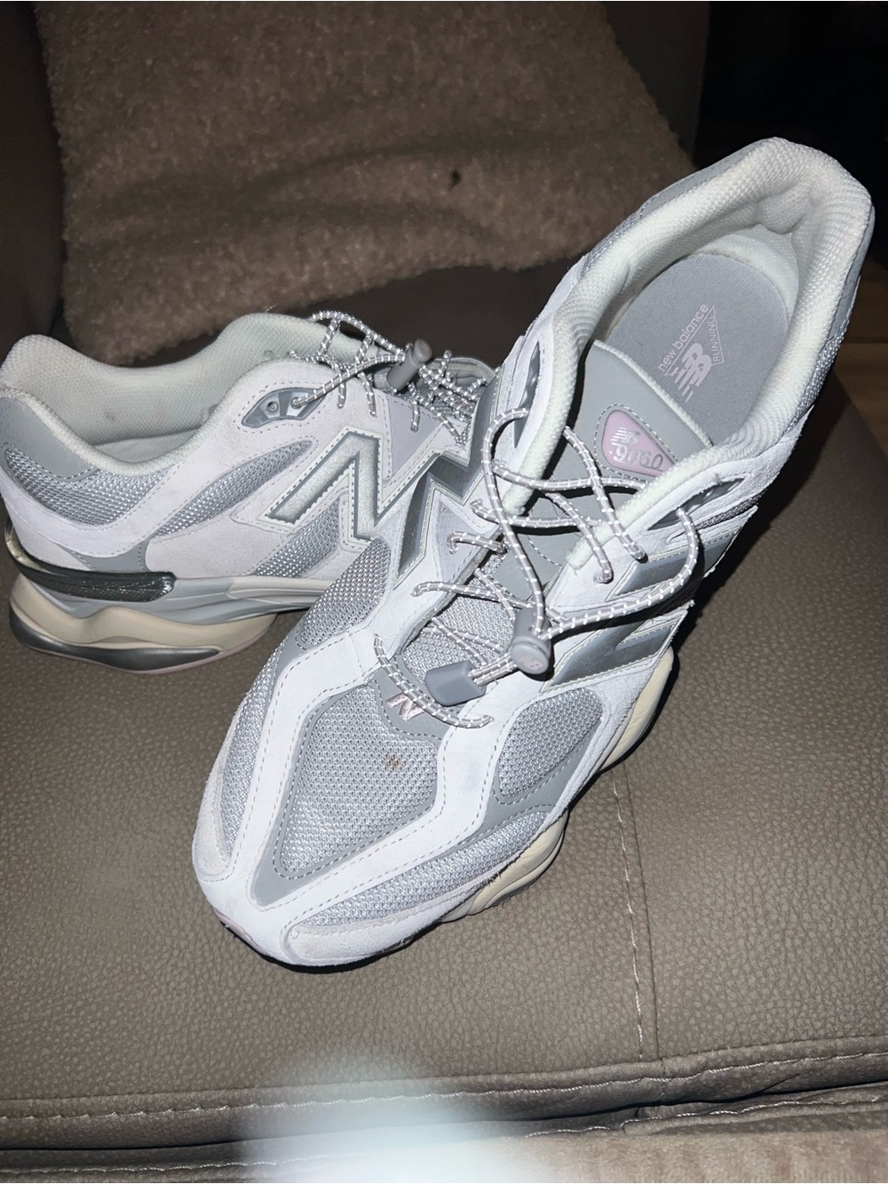 New Balance Men's Athletic Sneakers in White and Light Gray